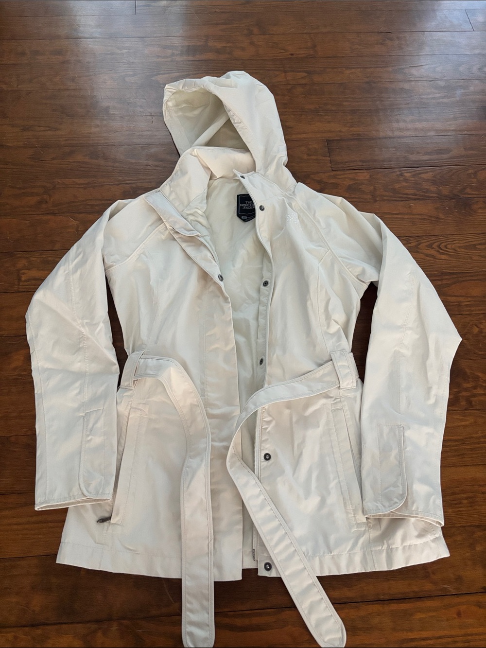 The North Face Cream Hooded Trench Coat